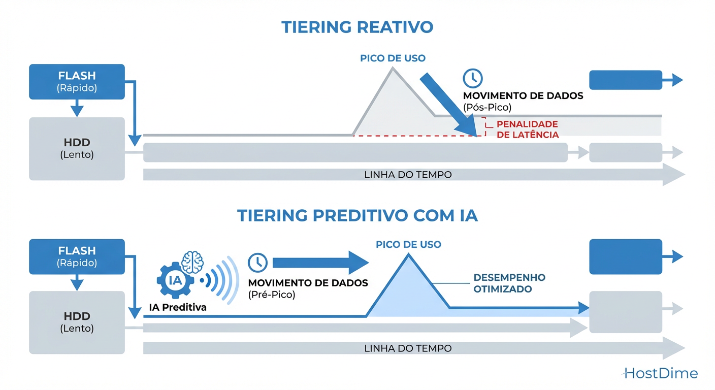 Tiering Reativo vs. Preditivo: A diferença entre sofrer latência e antecipar a demanda.