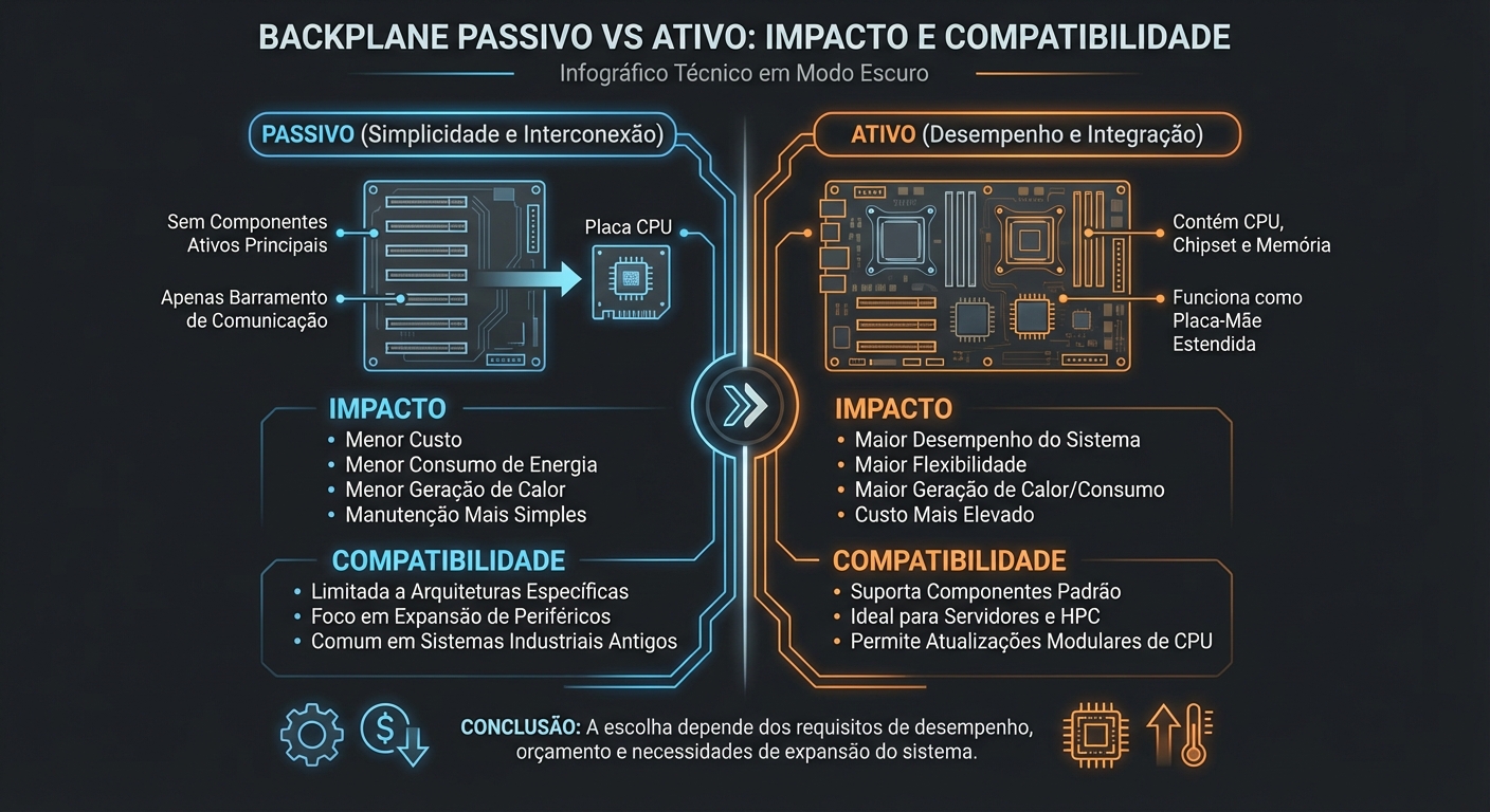 Backplane Passivo vs. Ativo: Impacto e Compatibilidade