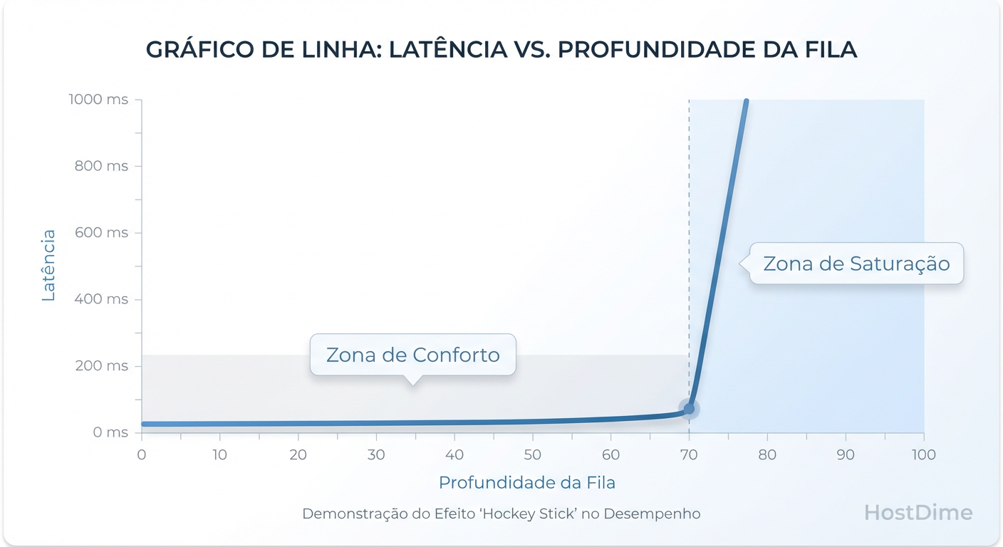 A relação entre Queue Depth e Latência: Encontrando o ponto de quebra do seu storage.