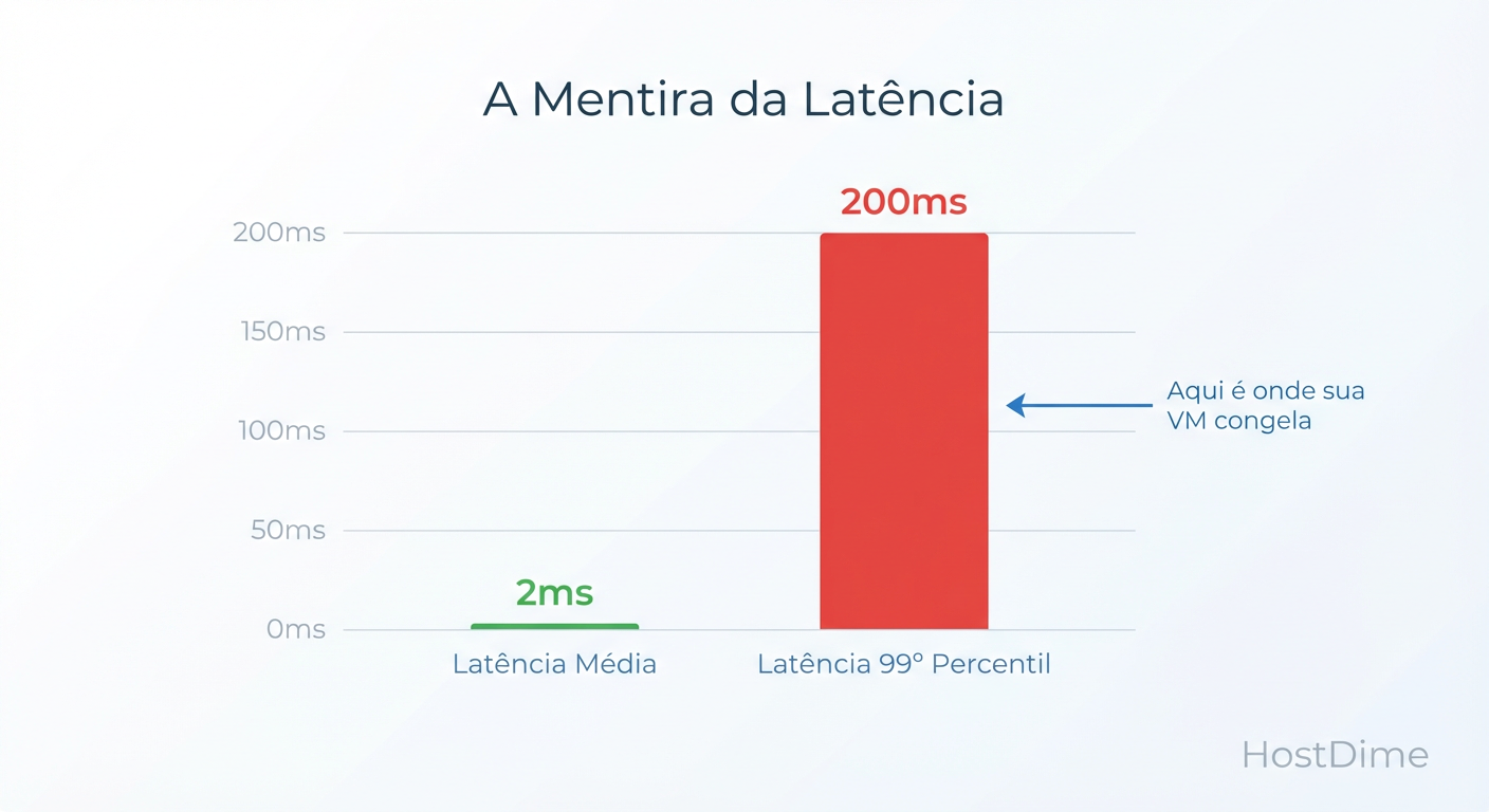 A Mentira da Média: Por que monitorar apenas a latência média esconde a causa raiz dos travamentos.