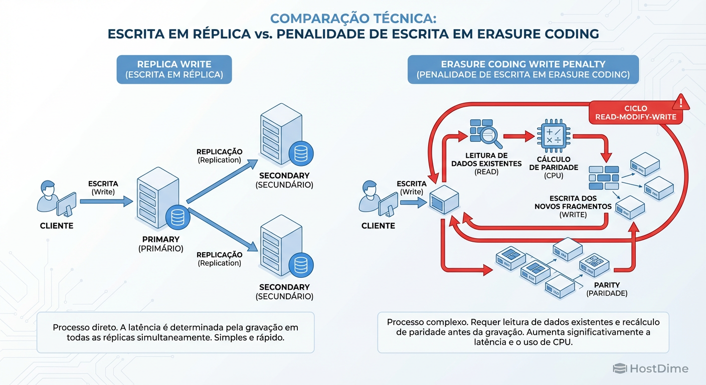 O ciclo Read-Modify-Write no Ceph Erasure Coding: onde sua latência vai para morrer em escritas parciais.