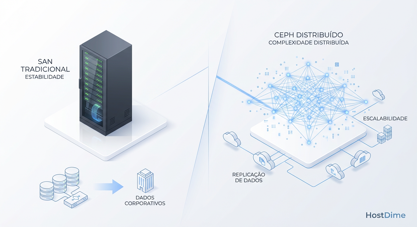 Ceph vs. SAN Tradicional: Onde a Complexidade Cobra Juros