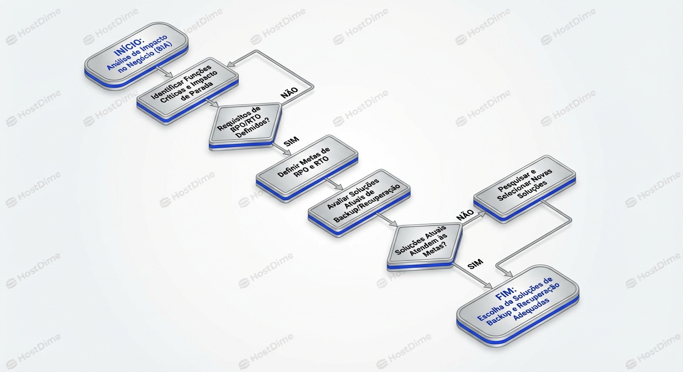Processo de definição de RPO e RTO: da análise ao plano de ação.
