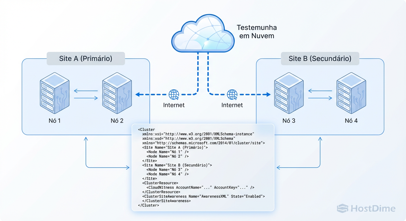 Topologia de Fault Domains: Ensinando o cluster onde os servidores estão fisicamente para garantir a colocação correta das cópias de dados.