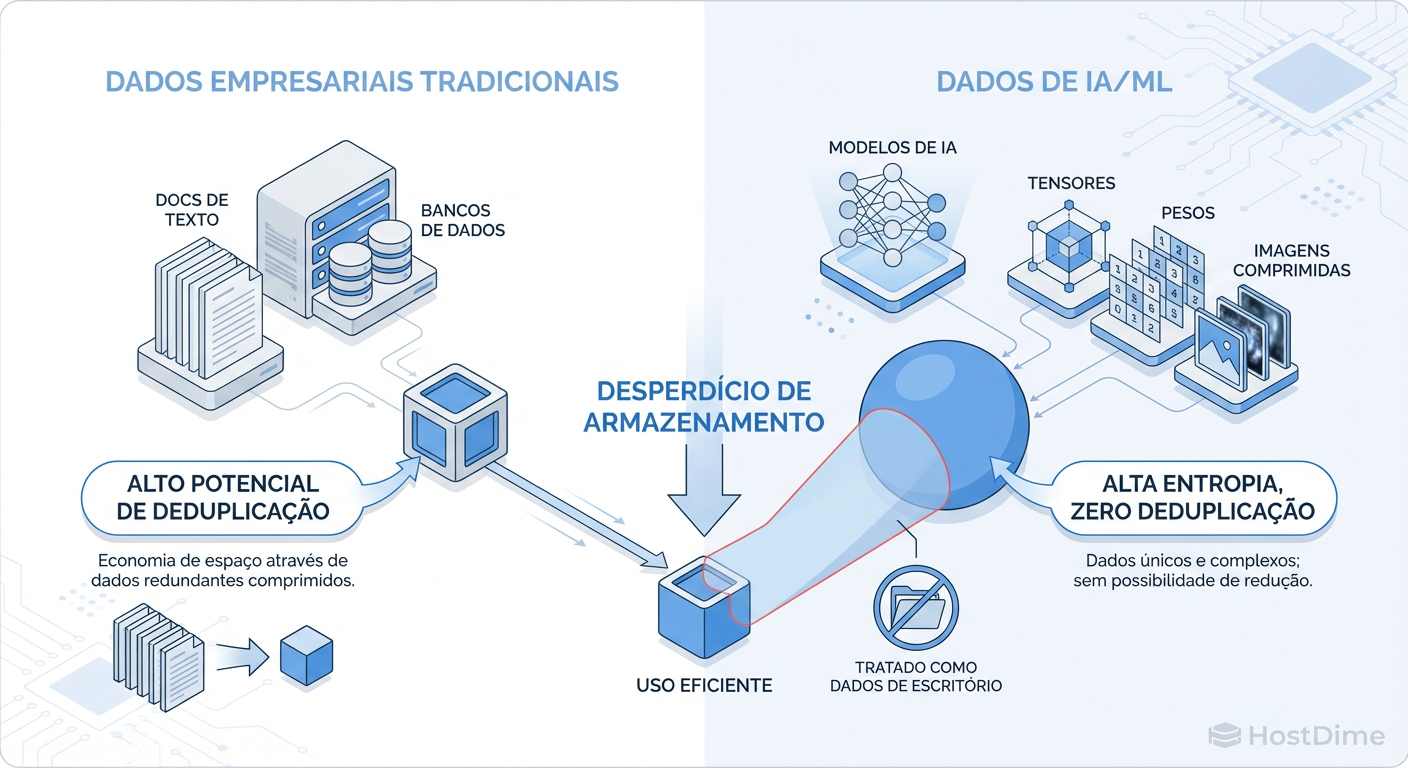 Comparativo de Entropia: Por que algoritmos de redução de dados falham em workloads de IA