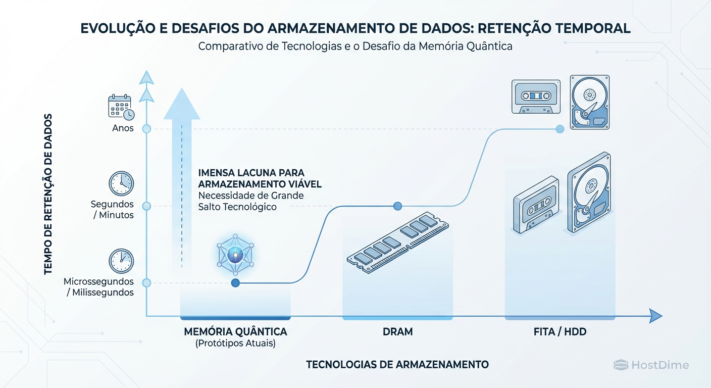A Lacuna da Persistência: Comparando a retenção de dados entre mídias magnéticas clássicas e o estado atual da memória quântica.