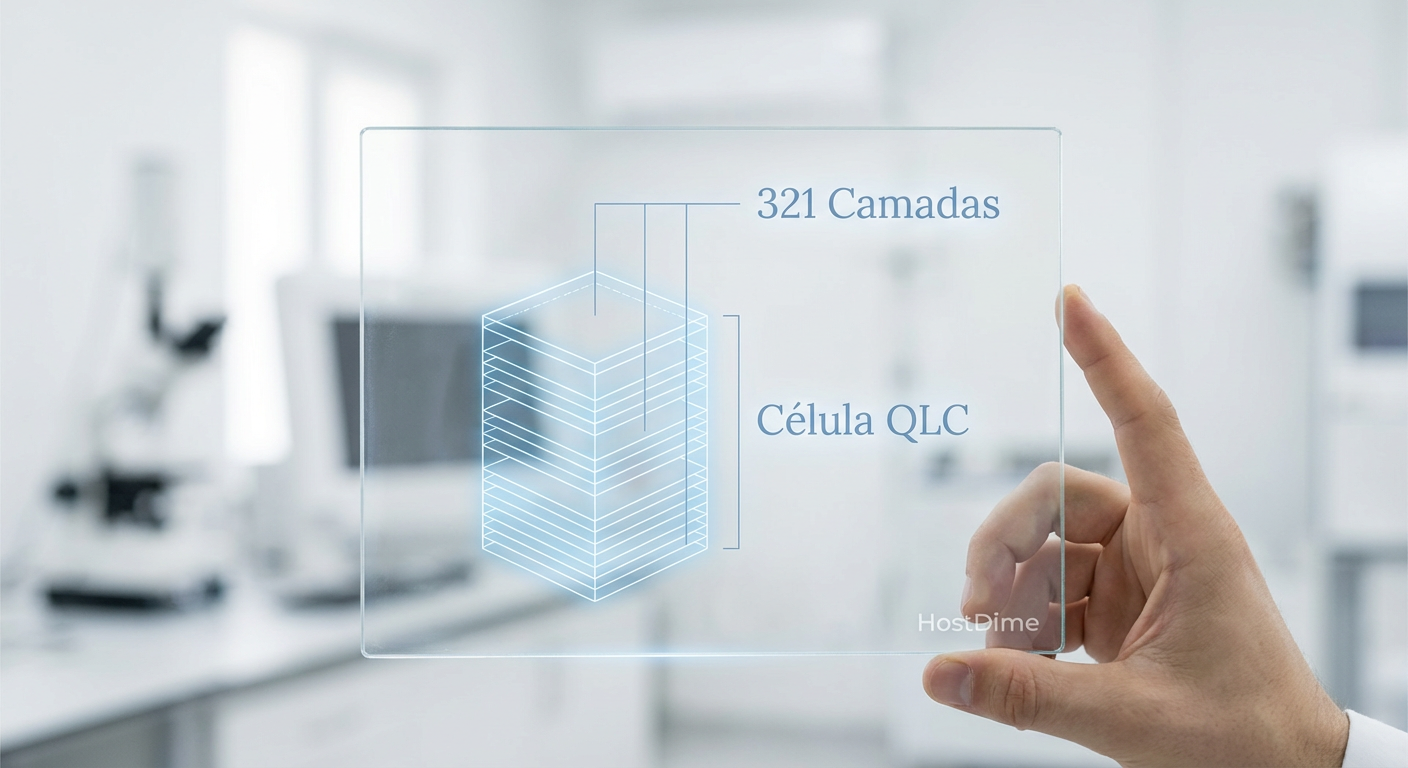 Fig. 2: A arquitetura de 321 camadas da SK Hynix (4D NAND) é o alicerce técnico que viabiliza chips de 1Tb e drives de 200TB+.
