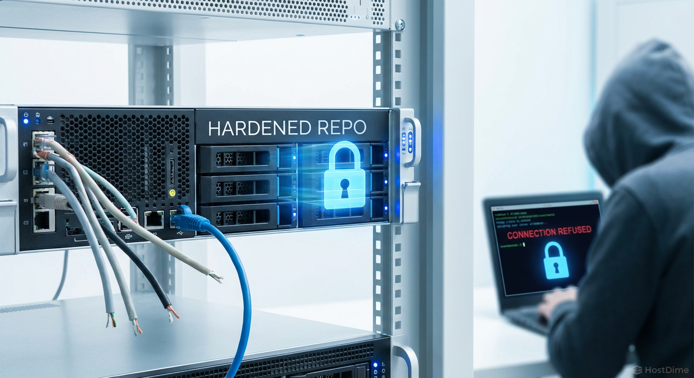 O conceito de Hardened Repository: reduzindo a superfície de ataque ao mínimo absoluto.