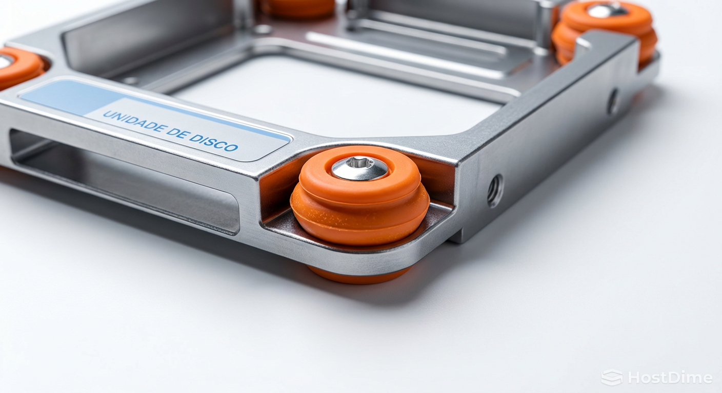 Fig 4. Desacoplamento físico: Isoladores de silicone que quebram a transmissão da frequência pelo chassi.