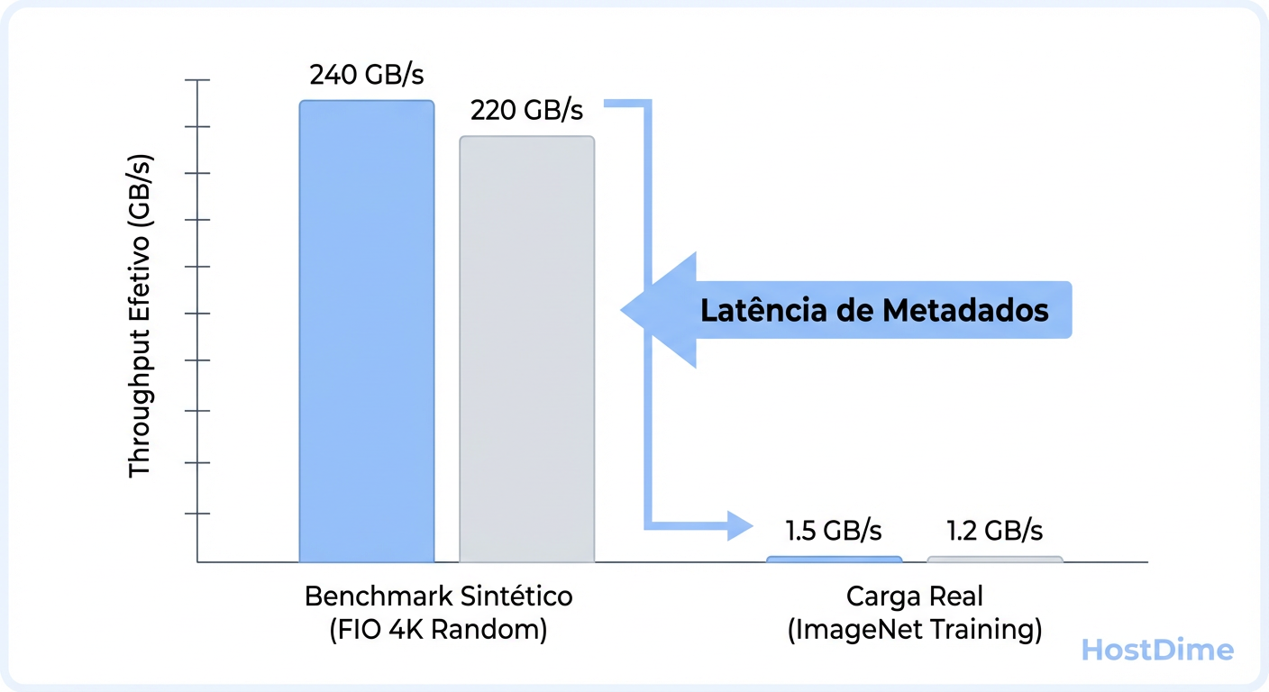 A ilusão dos números: Como a sobrecarga de metadados destrói a performance teórica em datasets de visão computacional.