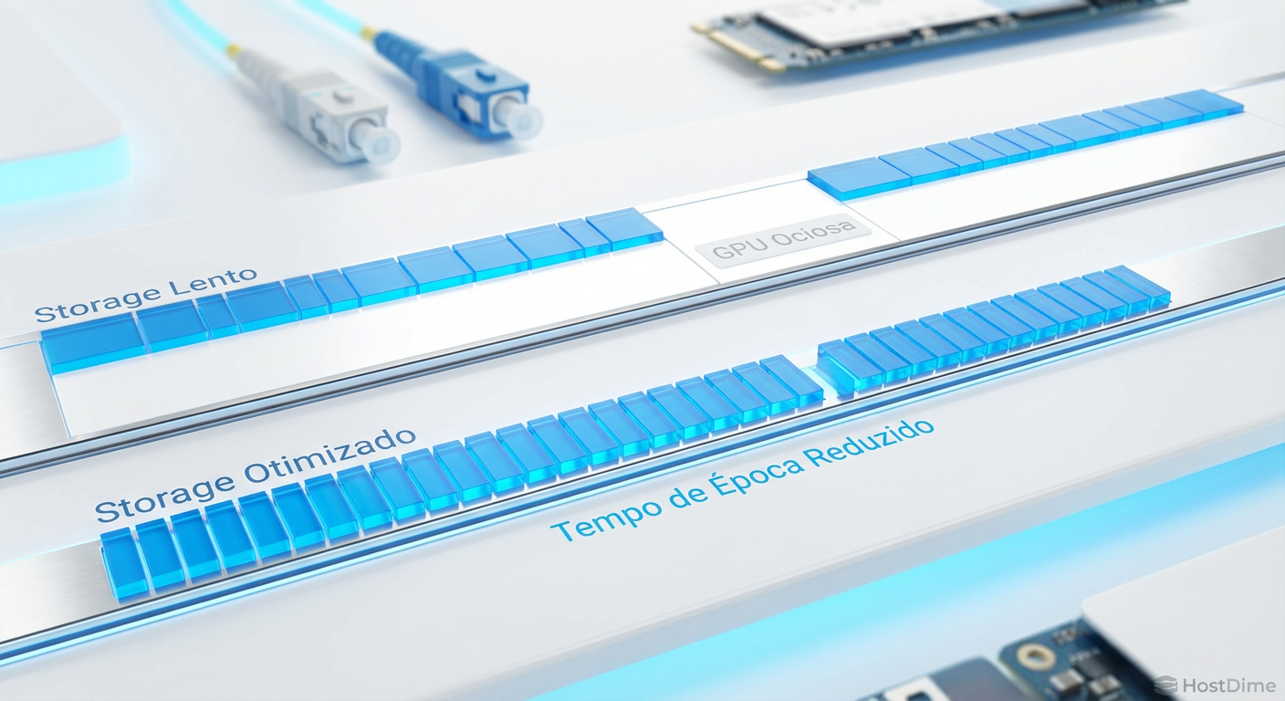 Tempo é dinheiro: Como a latência de entrega de dados impacta diretamente o tempo total de treinamento.