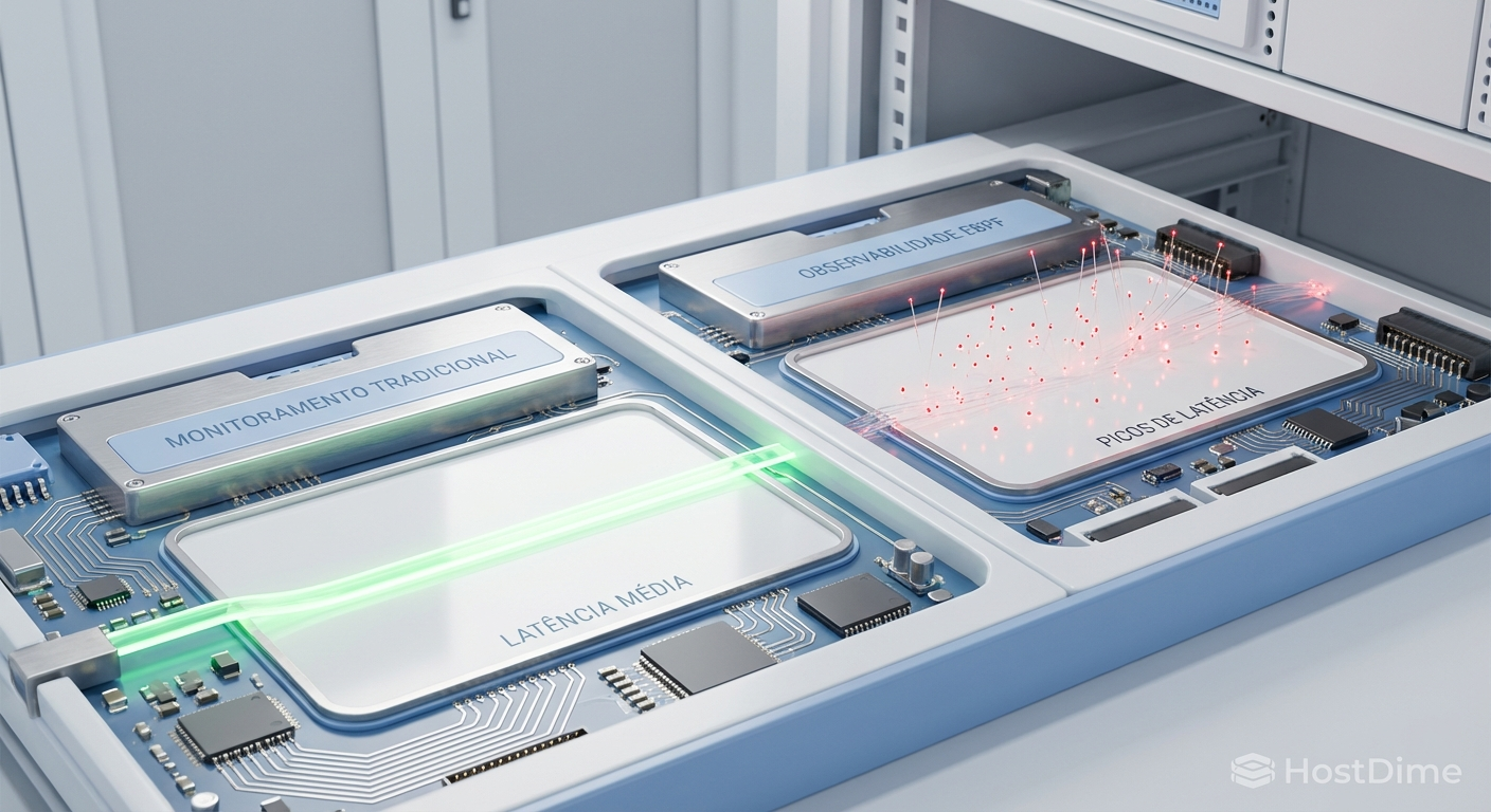 O colapso da amplificação: Gráfico demonstrando a queda drástica na escrita física após o ajuste do recordsize.