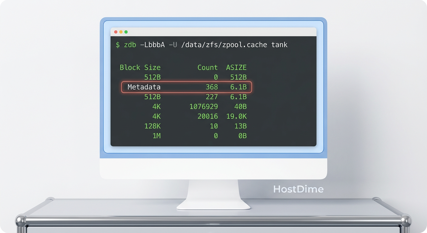 Fig. 2: Análise de distribuição de blocos com zdb.