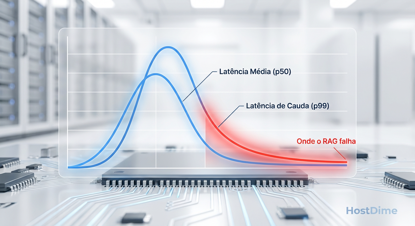Fig. 4: A tirania do p99. Em RAG, se um vetor demora, toda a resposta da IA trava.