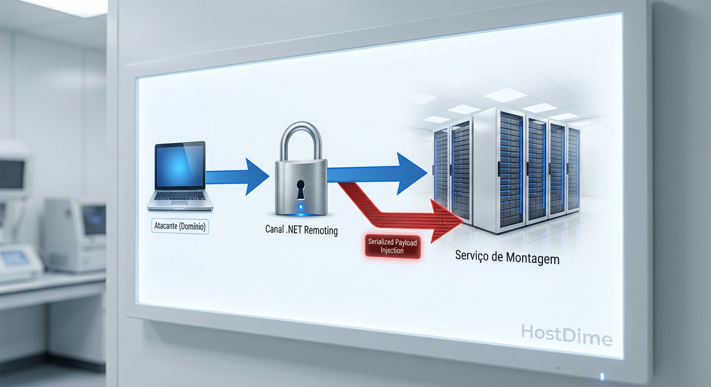 Fig 1. O fluxo de injeção de payload através do canal autenticado do Mount Service.