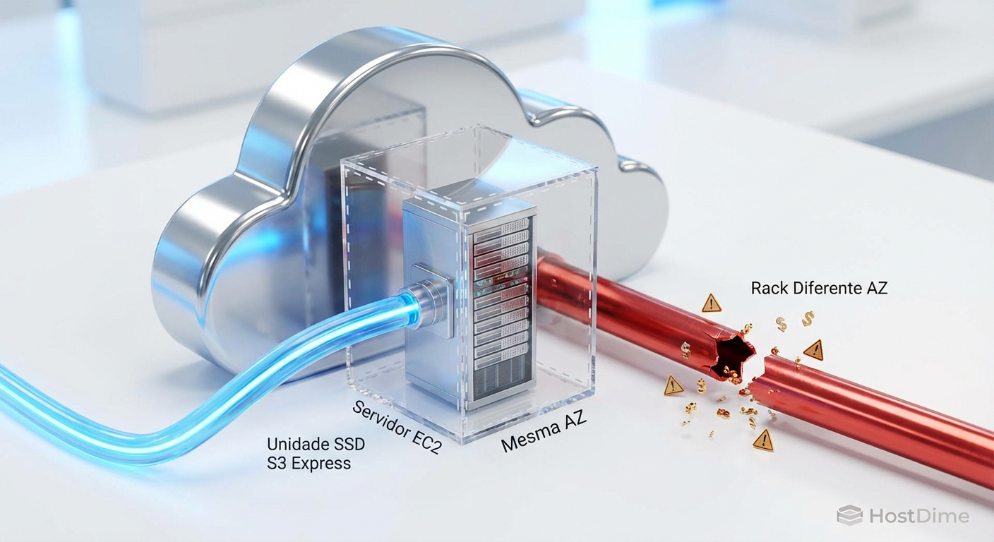 A armadilha do egress: tráfego intra-AZ é rápido e barato, mas cruzar zonas de disponibilidade destrói seu orçamento.