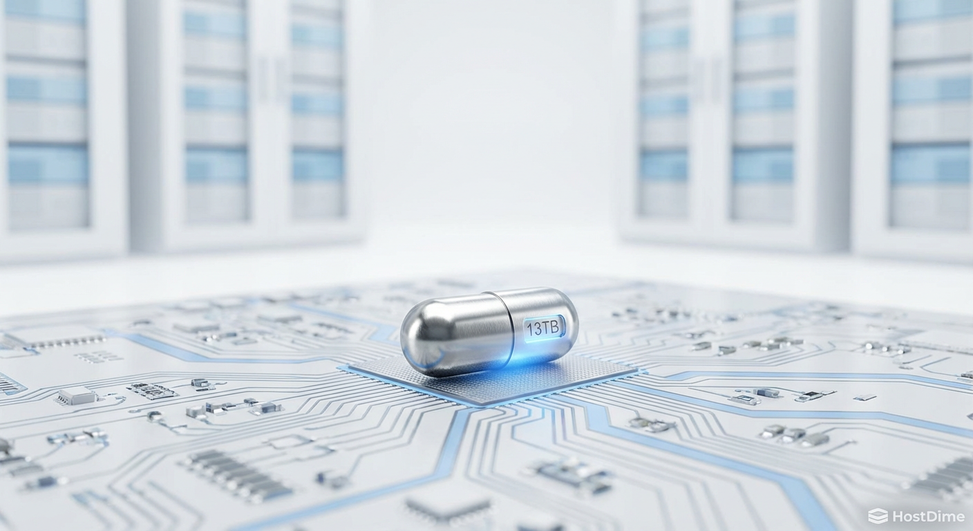 A cápsula de armazenamento do Atlas Eon 100: 13TB de dados arquivados em um formato físico que cabe na palma da mão, dispensando refrigeração ativa.