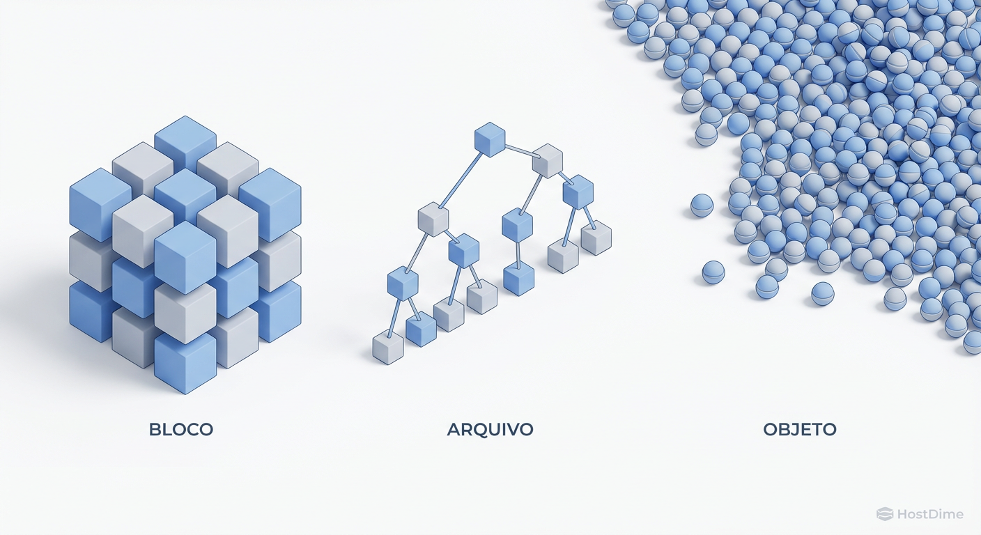 Armazenamento Enterprise em 2026: Escolhendo entre Block, File e Object Storage