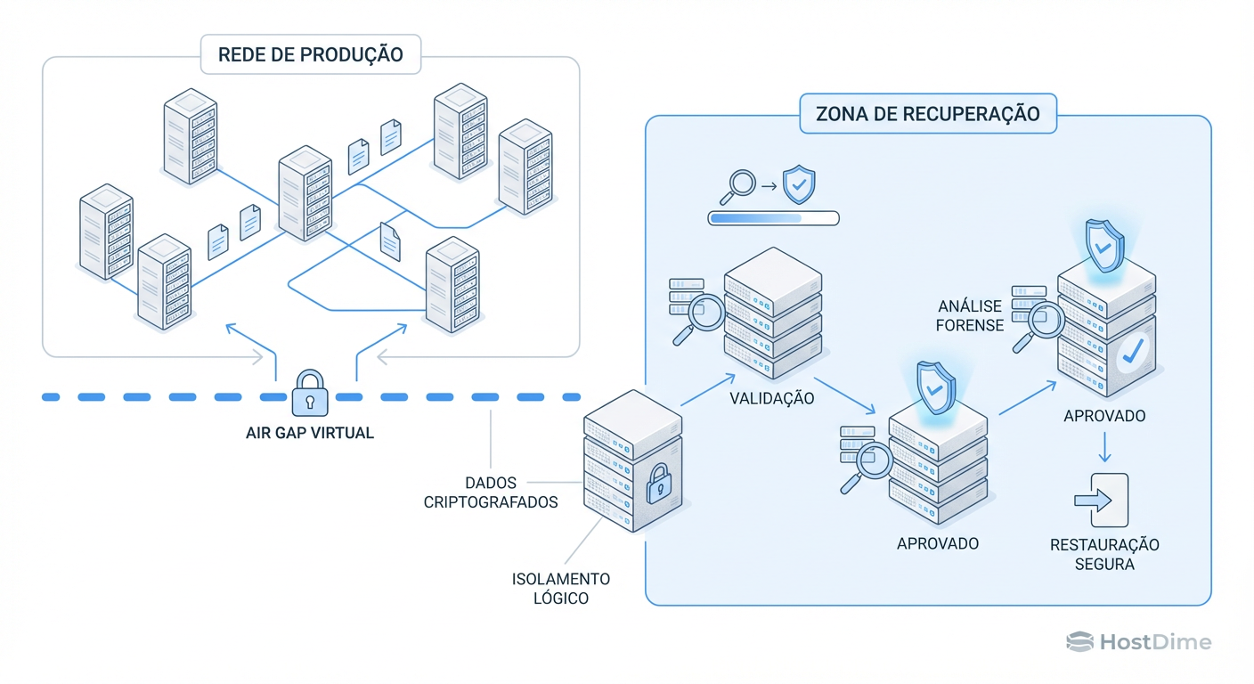 Arquitetura de IRE: Validando a integridade dos dados em uma sandbox isolada antes da restauração.