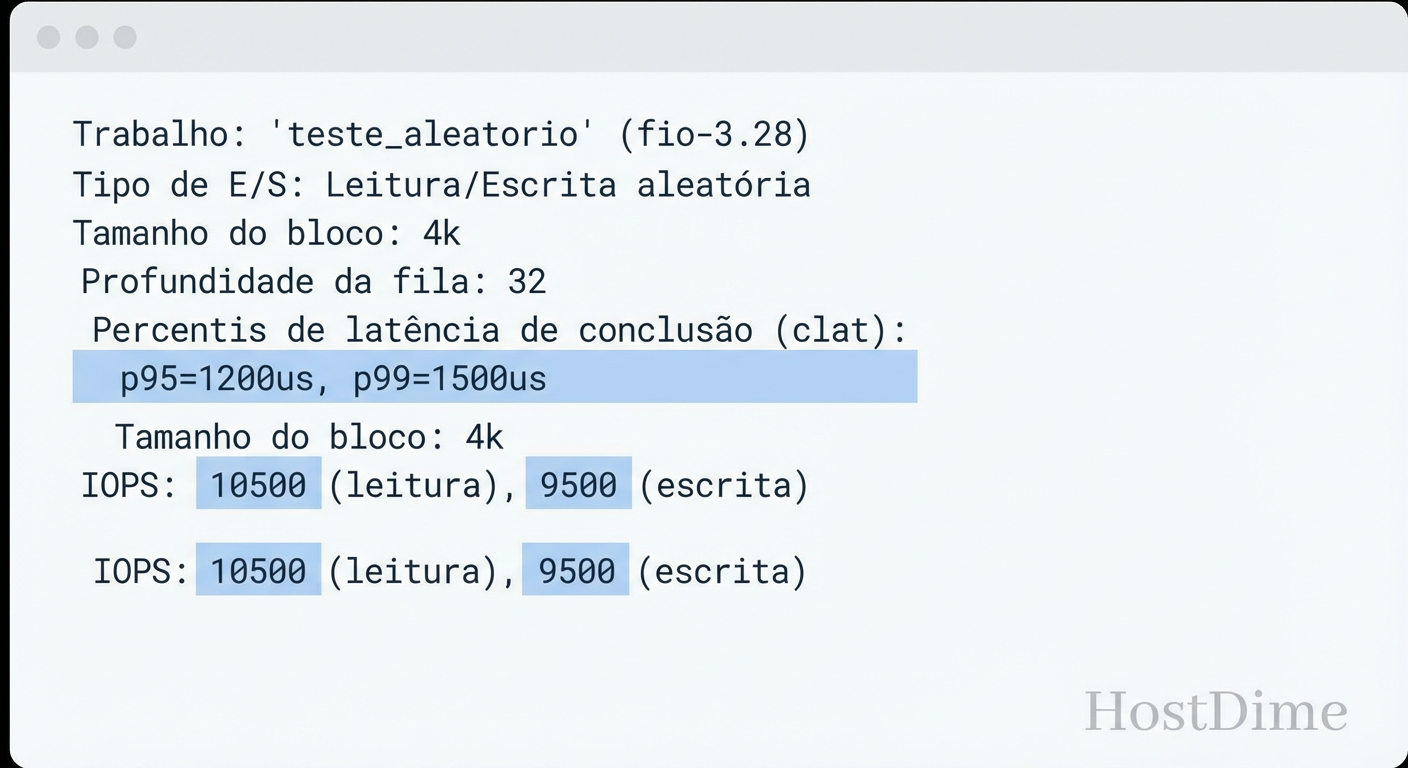 Leitura Forense do FIO: Onde encontrar a latência de cauda (p95) e ignorar o ruído