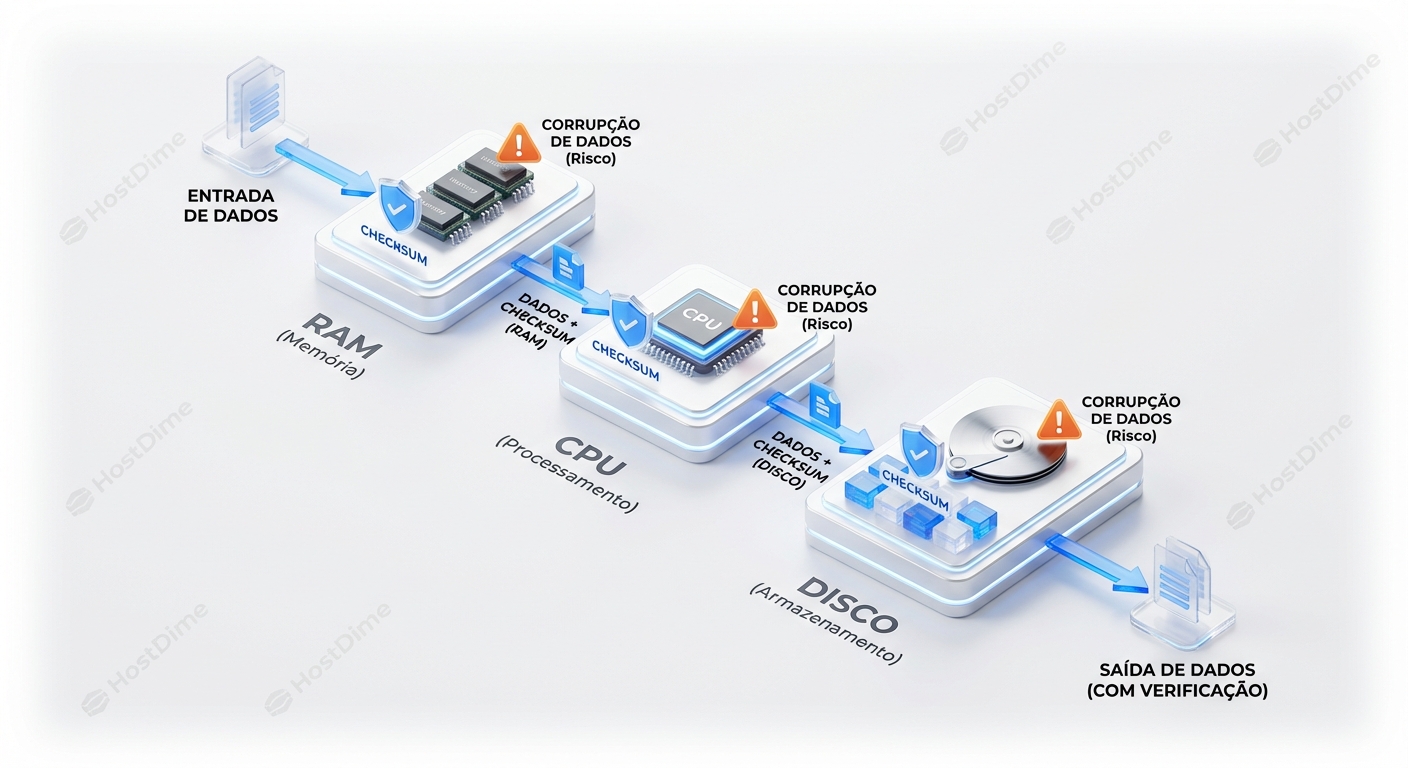 Fluxo de dados e potenciais pontos de corrupção.