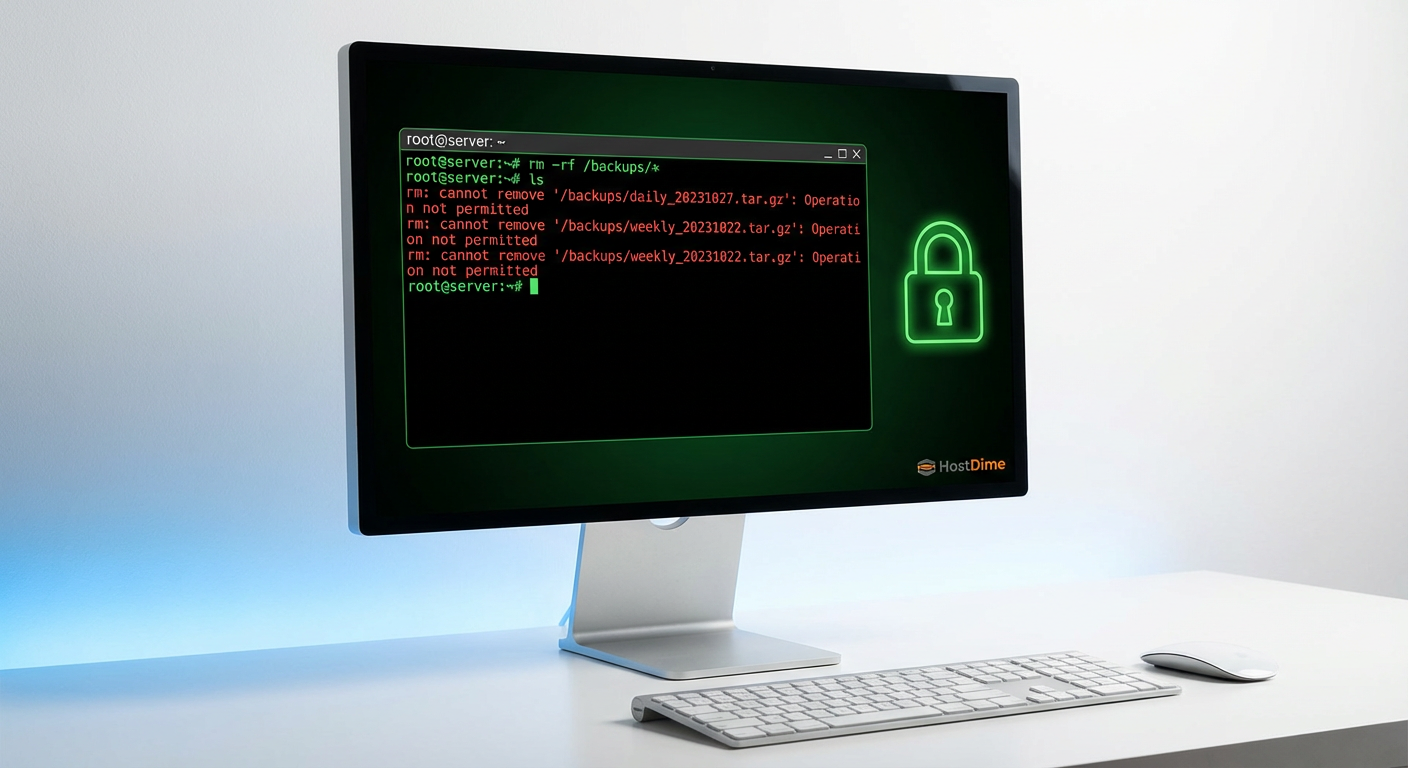 A resposta do sistema: erros de 'Operação não permitida' salvam o dia quando a exclusão maliciosa é tentada.