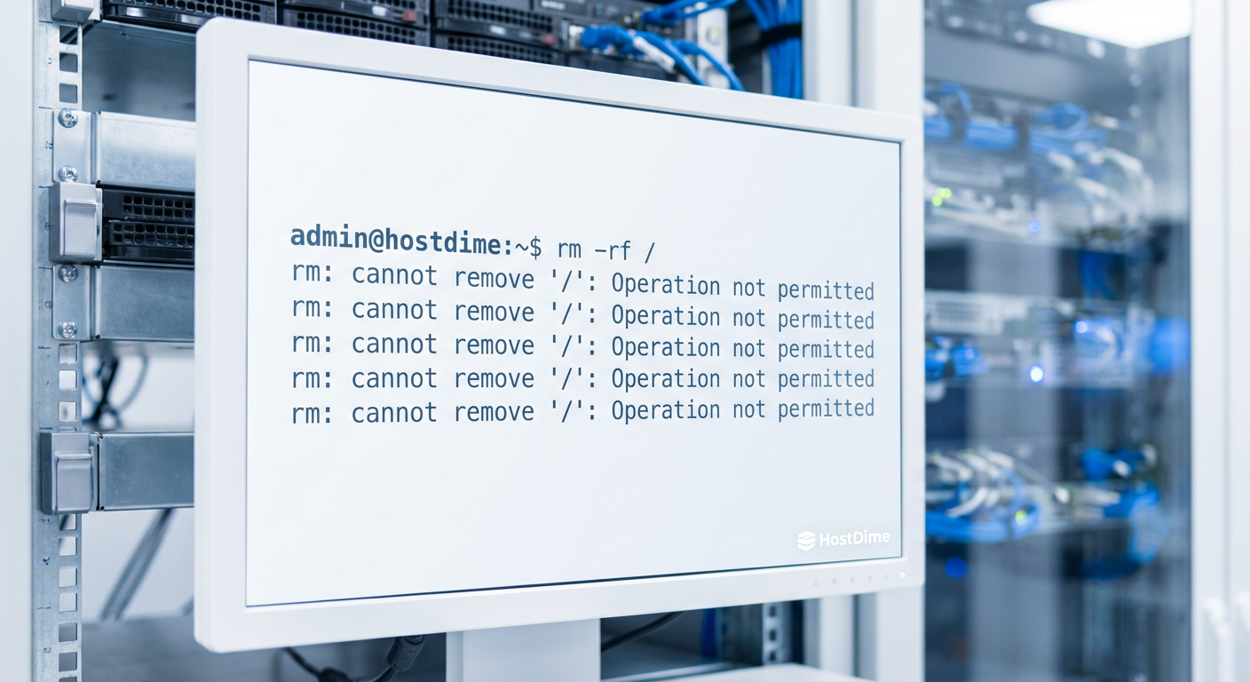 O resultado satisfatório de uma tentativa falha de destruição de dados por um usuário root.