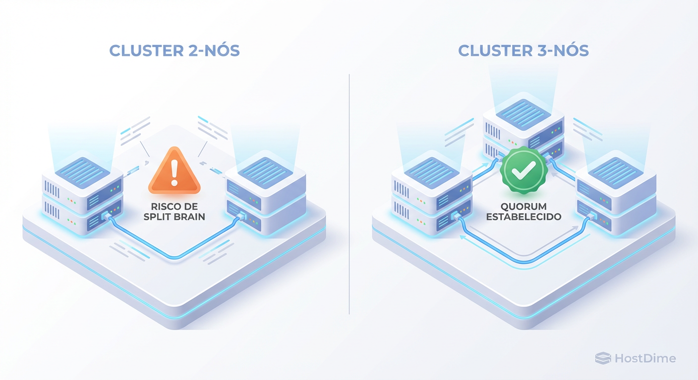 Fig 3. A regra de ouro do Quórum: Por que 3 é o número mágico para o Ceph.