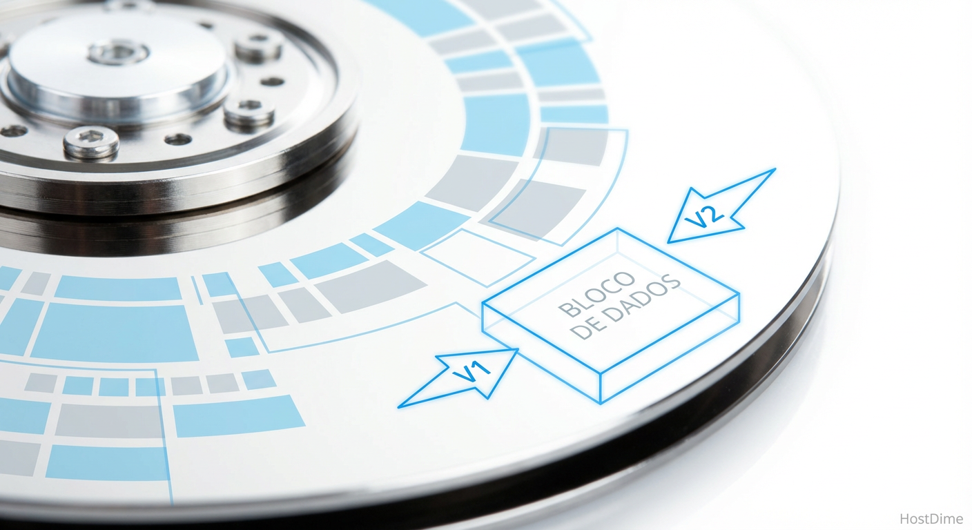 Fig. 2: A tecnologia Reflink do XFS permite que múltiplos backups compartilhem os mesmos blocos físicos sem duplicação.