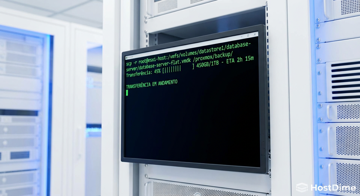 Transferência do arquivo flat via SCP entre os hypervisors.