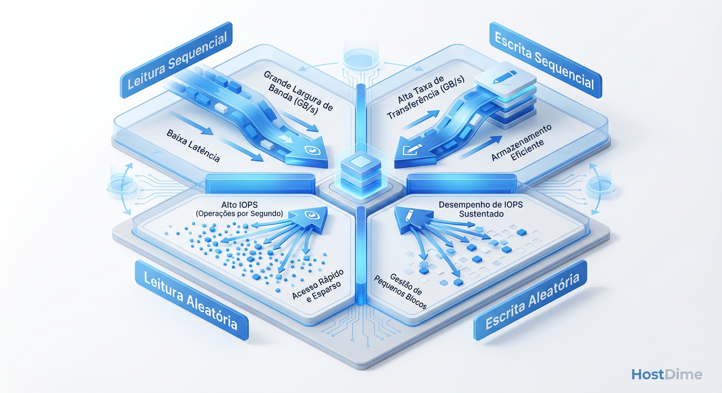 Fig. 3: Os Quatro Cantos do Armazenamento. Cada quadrante estressa o array de forma diferente e deve ser isolado durante a metodologia.