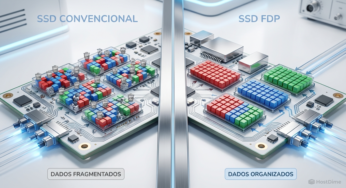 Visualização de telemetria: A média de banda esconde os microbursts reais. O gráfico destaca picos invisíveis de uso de fila que causam latência, contrastando com a média plana.