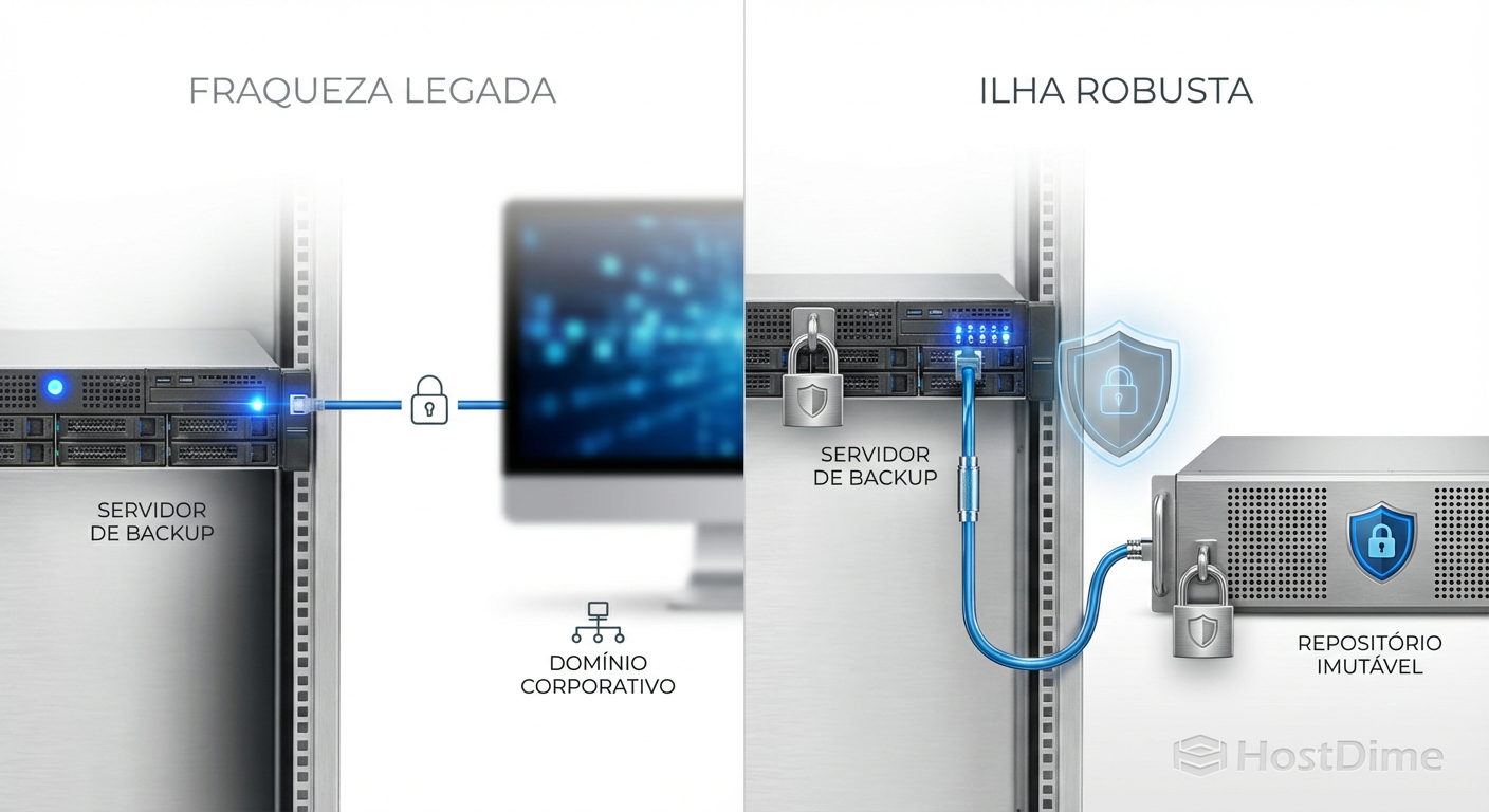 Fig. 2: A transição necessária de 'Membro do Domínio' para 'Ilha de Resiliência'.