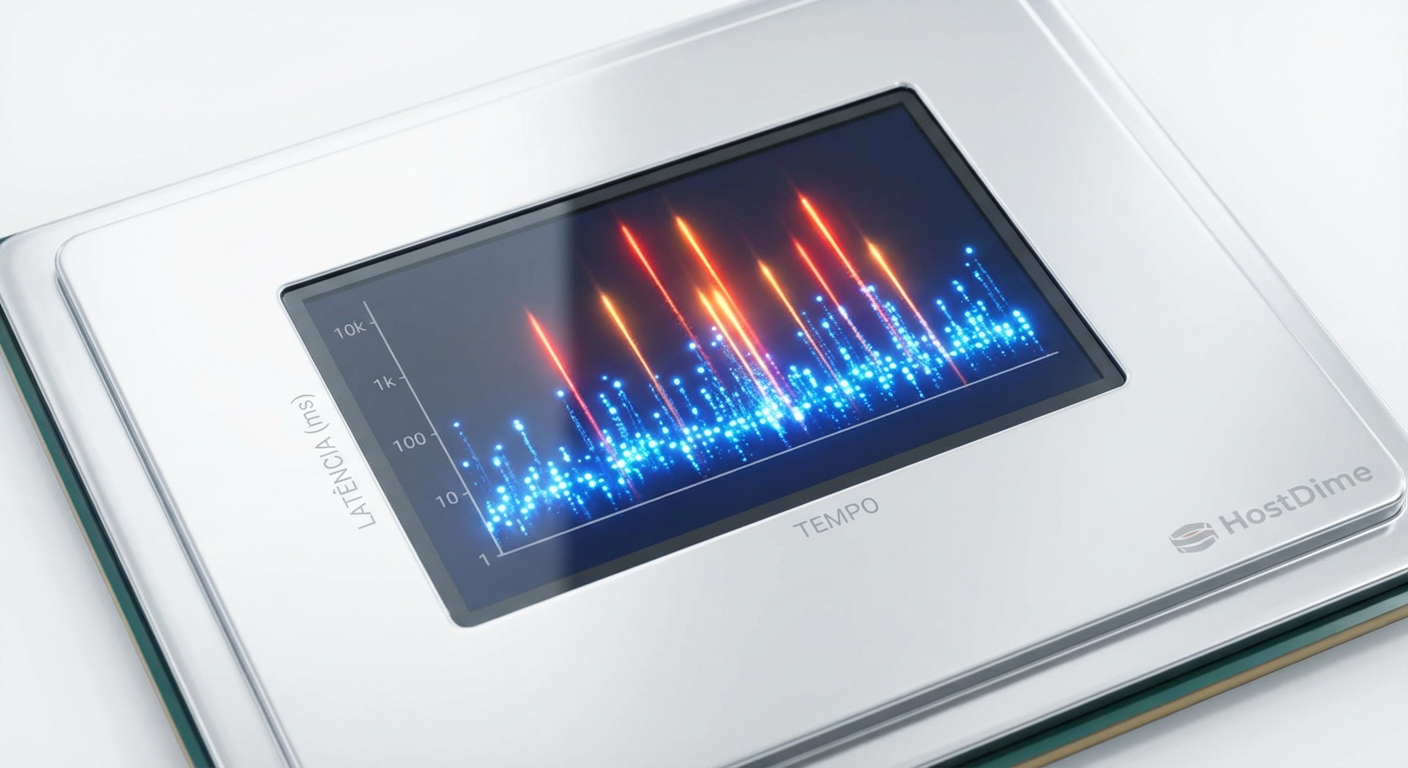 Fig. 3: Mapa de Calor de Latência. As estrias verticais revelam os momentos exatos onde o Garbage Collection do SSD bloqueou o I/O, correlacionando com a lentidão da aplicação.