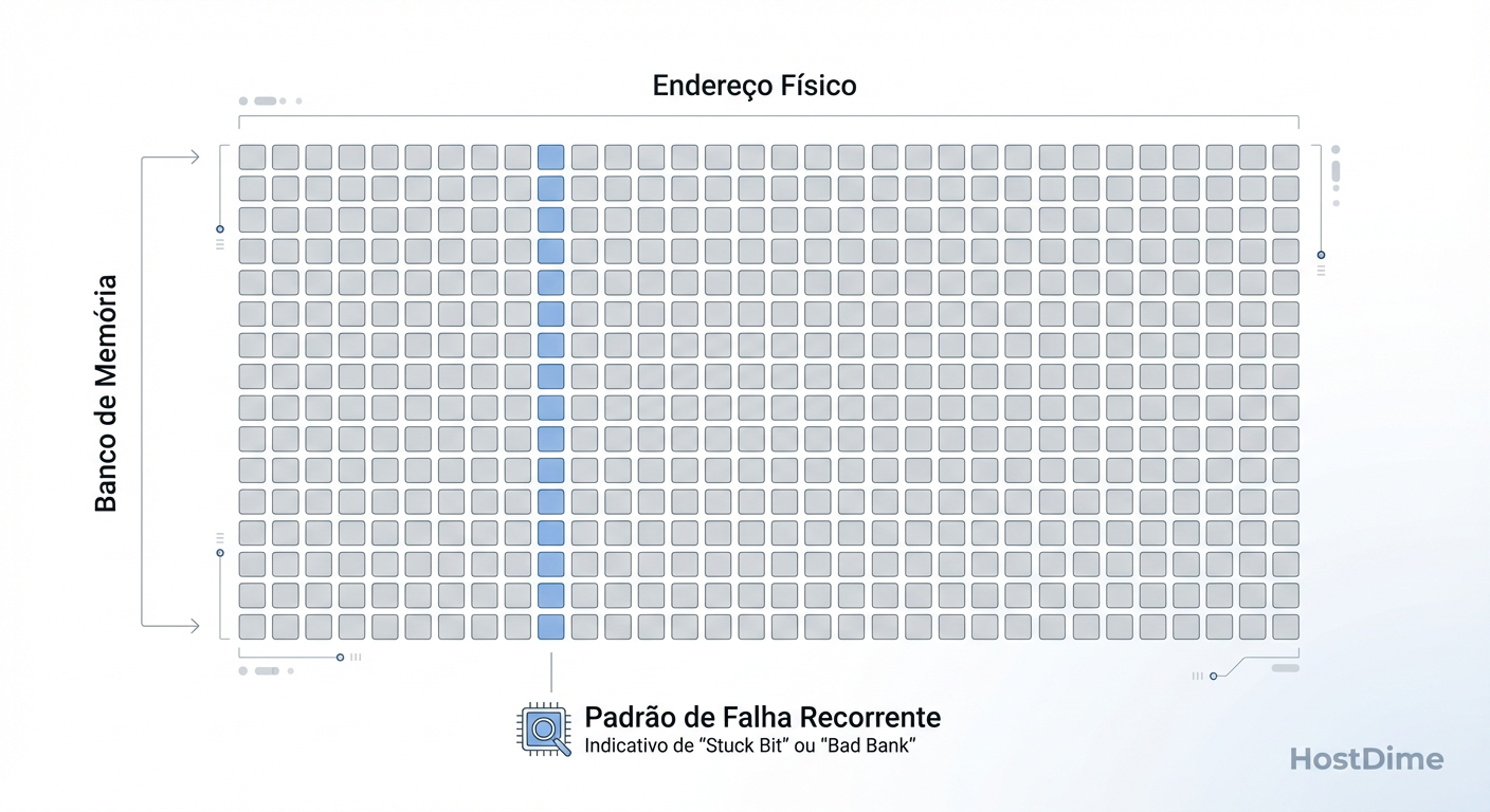 Fig. 3: Análise de Padrão de Endereçamento – Distinguindo aleatoriedade de falha estrutural no módulo de memória.
