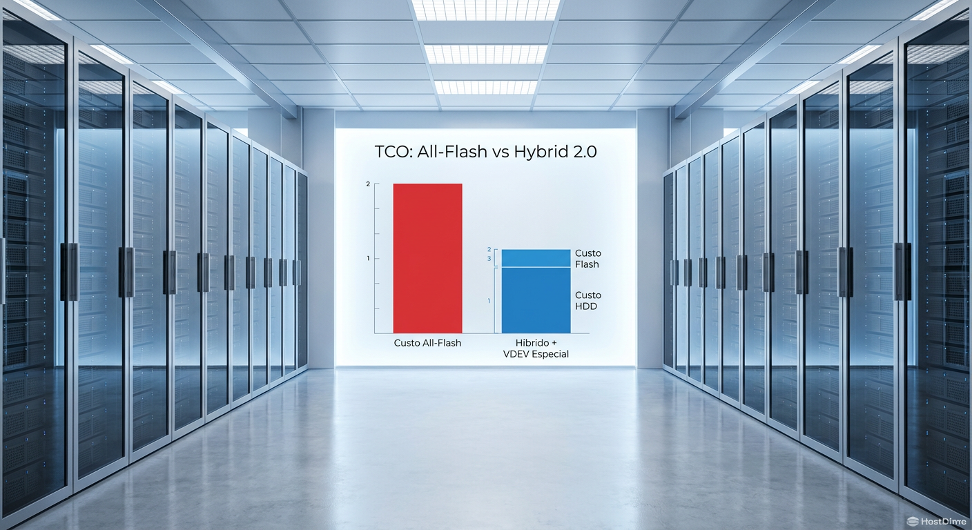 Fig. 3: Otimização de CAPEX mantendo a performance de metadados próxima ao All-Flash.
