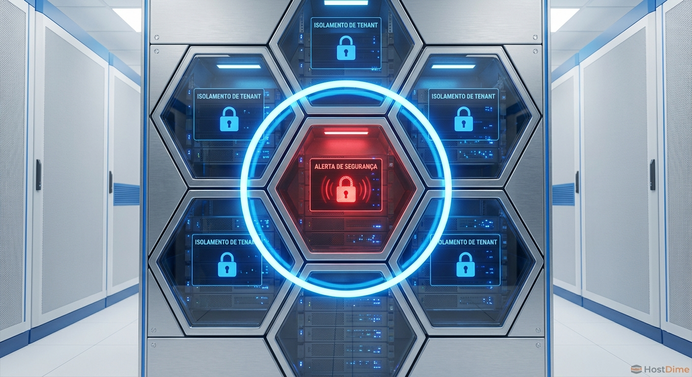 Visualização conceitual do controle de raio de explosão em um cluster de storage multi-tenant, isolando a falha em uma única célula.