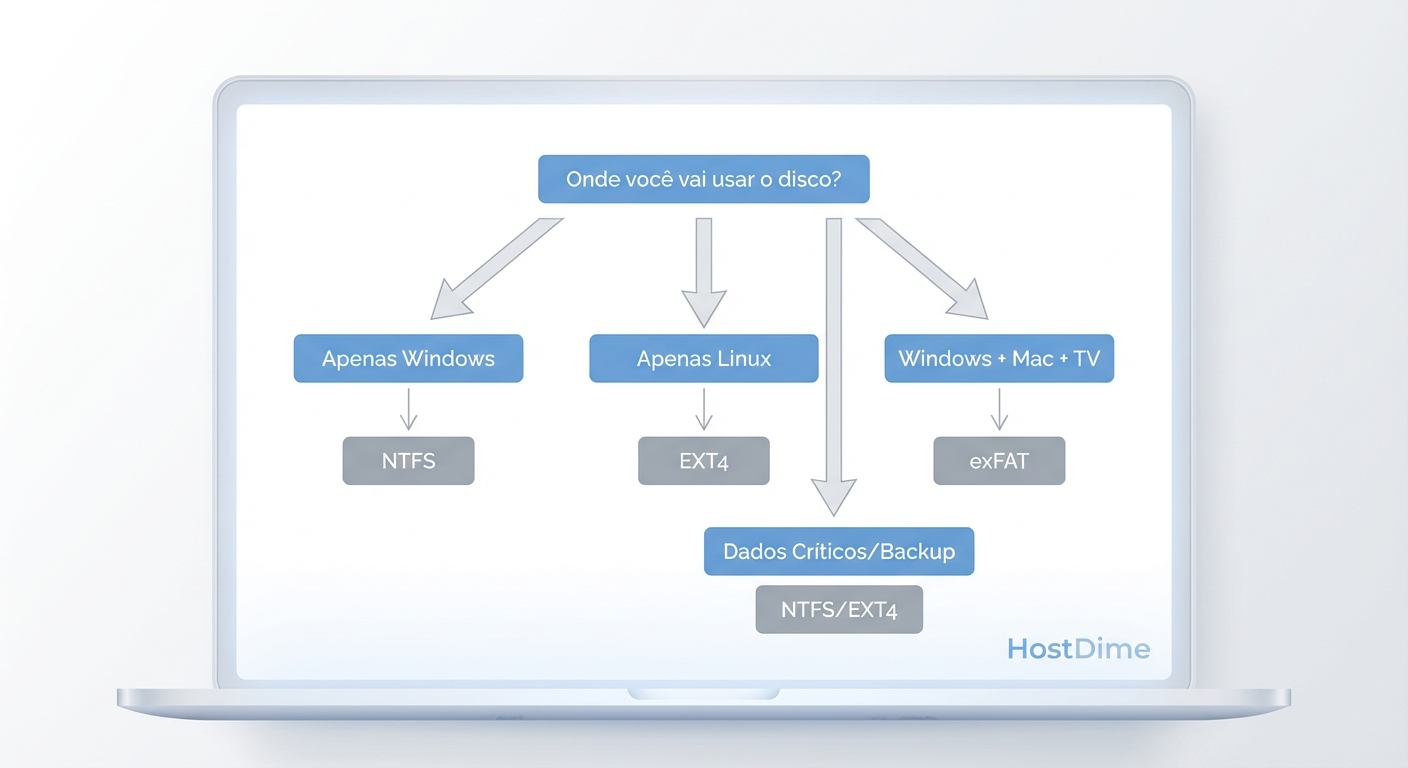Fig. 4: Fluxograma rápido para decisão do sistema de arquivos ideal.