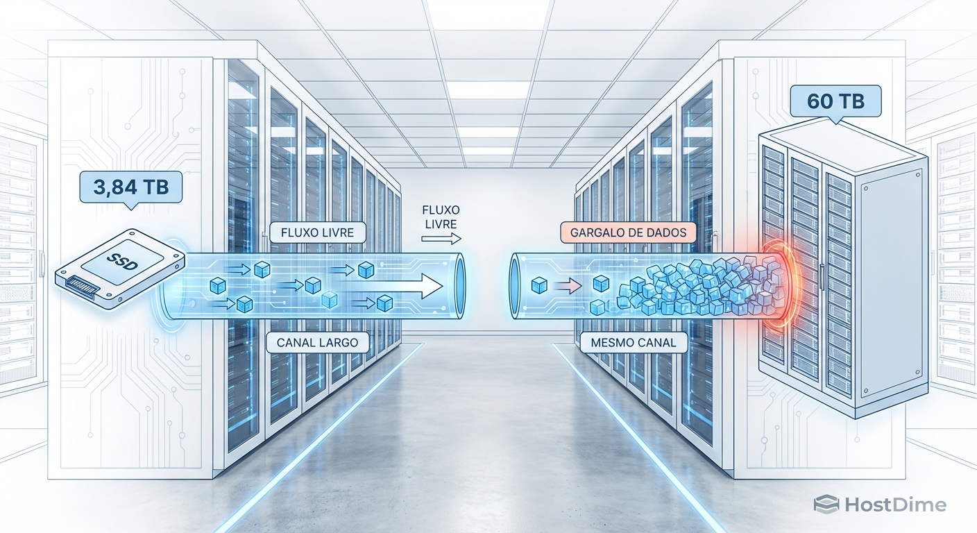 Diagrama técnico do fluxo de energia de emergência: dos capacitores para a NAND durante o corte de força.