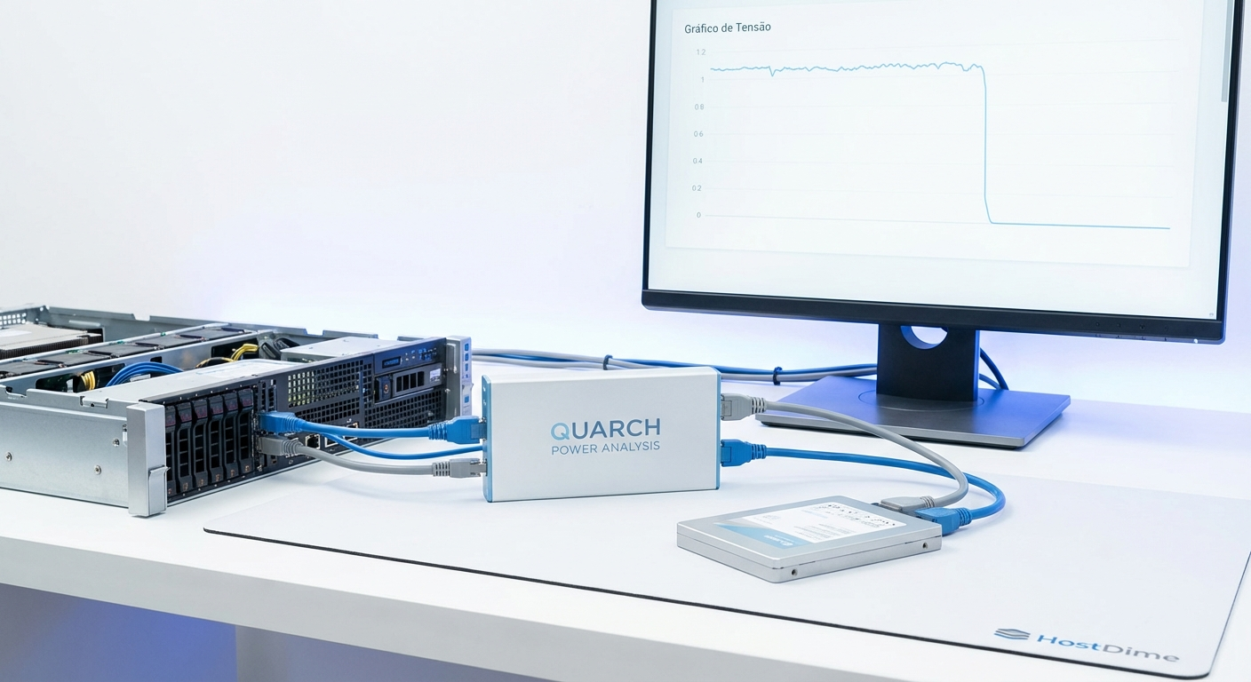 Comparativo de eficiência: Enquanto SSDs convencionais sofrem com WAF exponencial em cargas mistas, o FDP mantém a amplificação próxima do ideal teórico de 1.0.