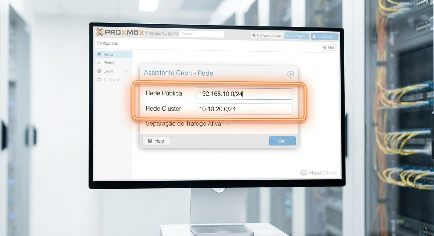 A separação física ou lógica das redes é vital para a estabilidade do cluster.