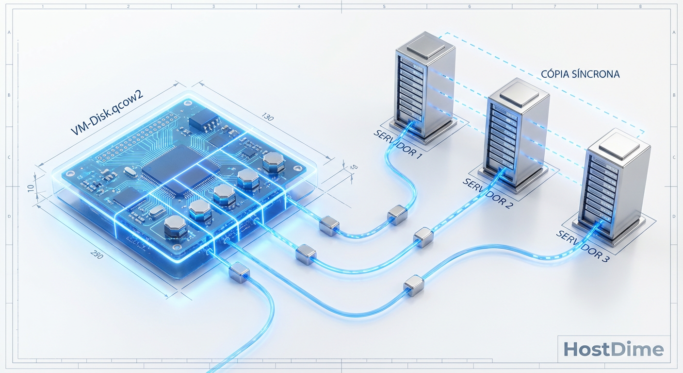 O algoritmo CRUSH garante que as cópias dos dados nunca fiquem no mesmo servidor físico.