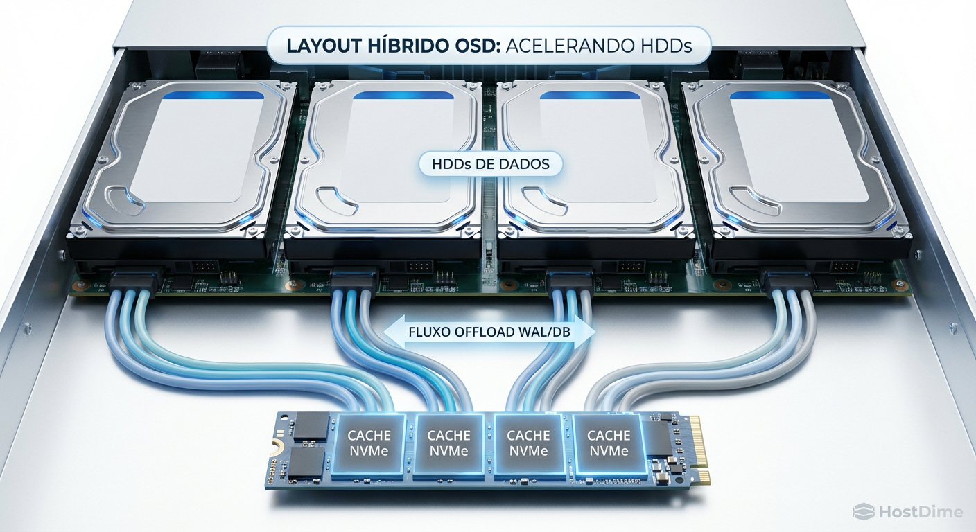Diagrama esquemático: Offload de metadados para NVMe.