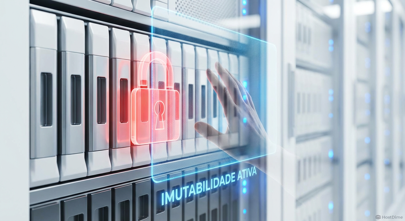 A última linha de defesa: quando as credenciais falham, a imutabilidade lógica impede a destruição dos dados.