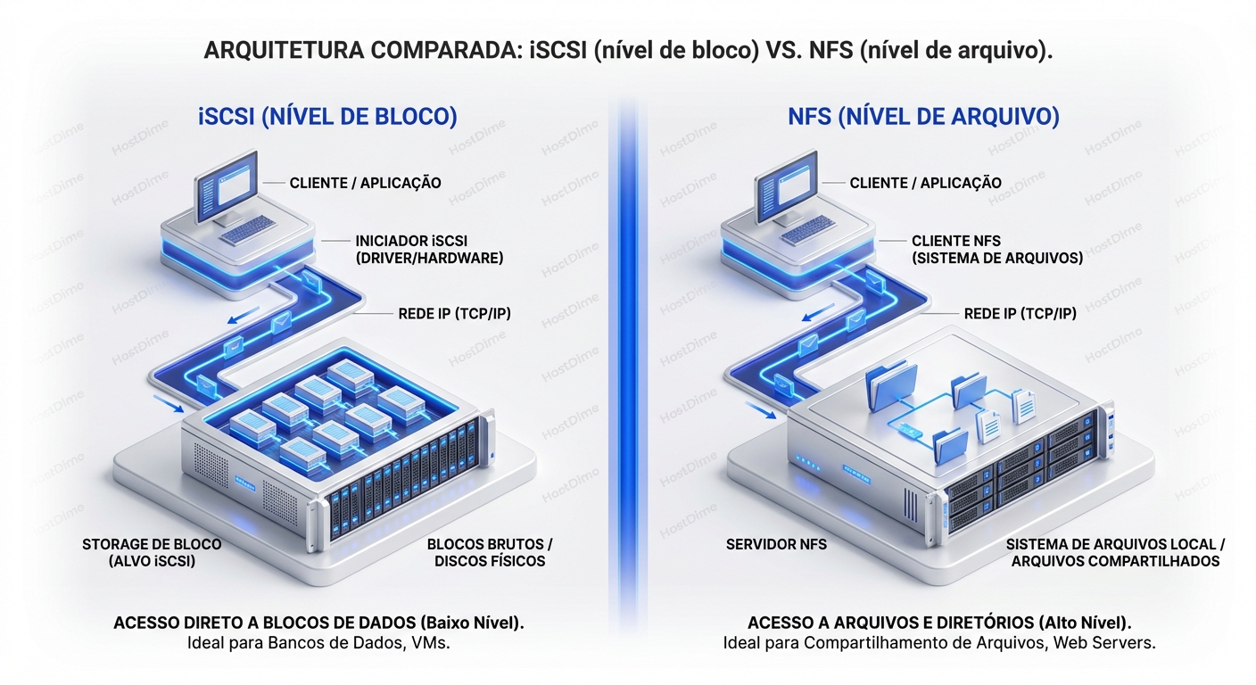 iSCSI Vs NFS Comparacao Pratica Por Workload