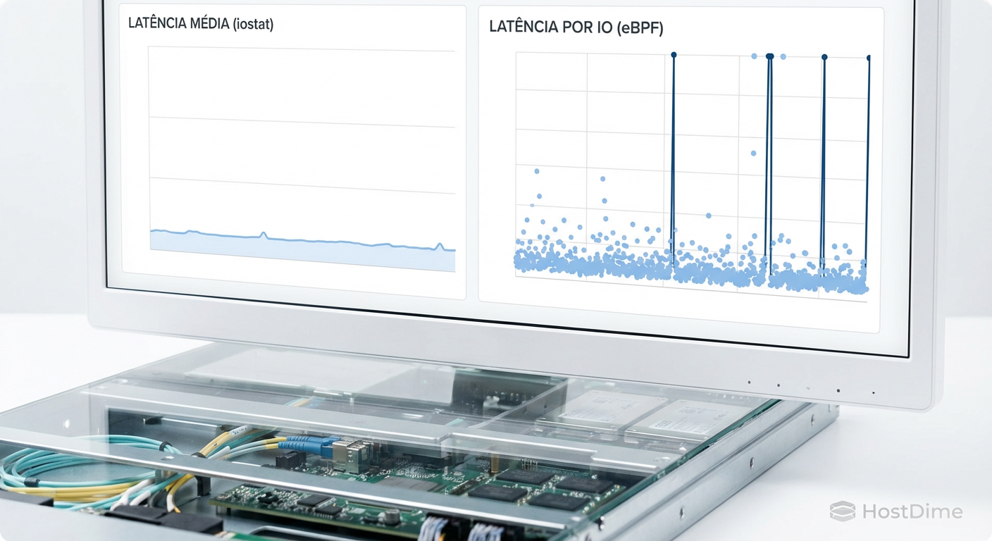 Comparação visual: A ilusão da estabilidade na média versus a realidade caótica revelada pela análise granular de cada I/O.