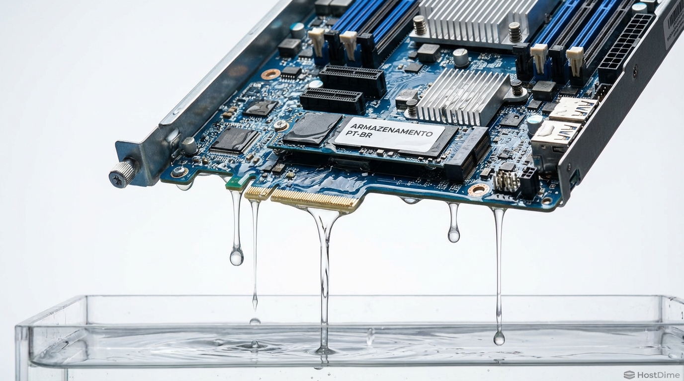 Manutenção em imersão: trocando hardware em tanques de fluido dielétrico