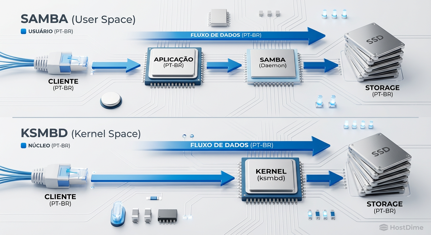 Samba vs ksmbd: A eliminação da barreira User/Kernel