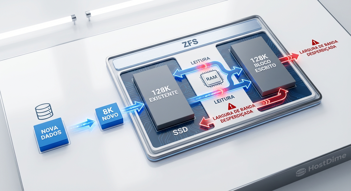 Comparação visual: À esquerda, a mistura caótica de dados em SSDs convencionais gera alta amplificação de escrita. À direita, o FDP segrega dados por temperatura, permitindo limpezas limpas e eficientes.