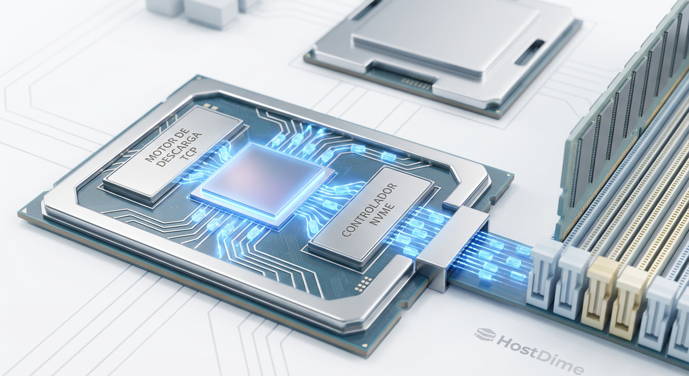 O papel da SmartNIC: Processando o stack TCP no hardware para aliviar a CPU principal.